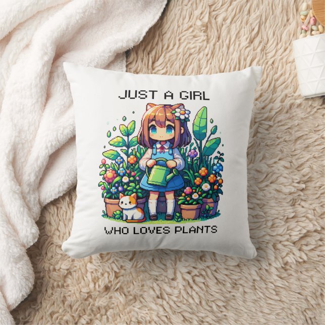 Coussin Juste une fille qui aime les Plantes (Couverture)