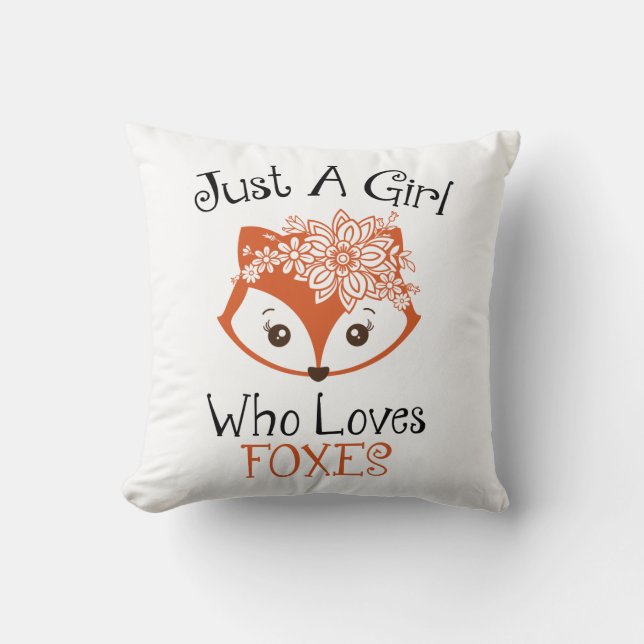 Coussin Juste une fille qui aime les renards (Recto)