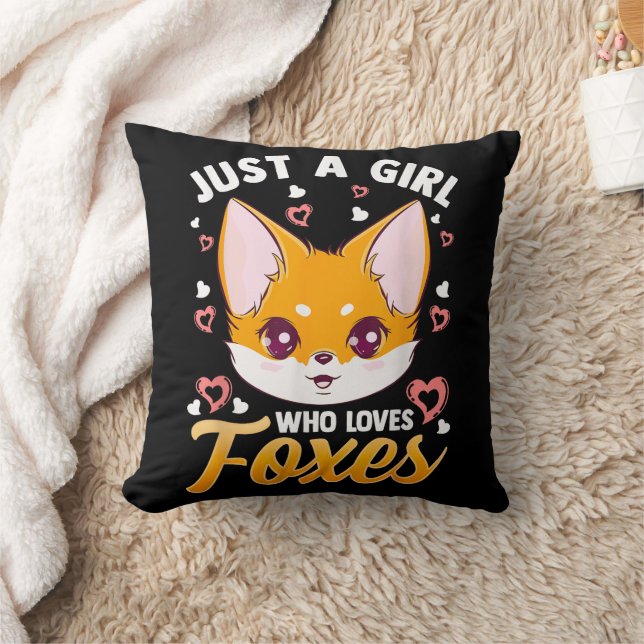 Coussin Juste une fille qui aime les renards Enfants Fille (Couverture)