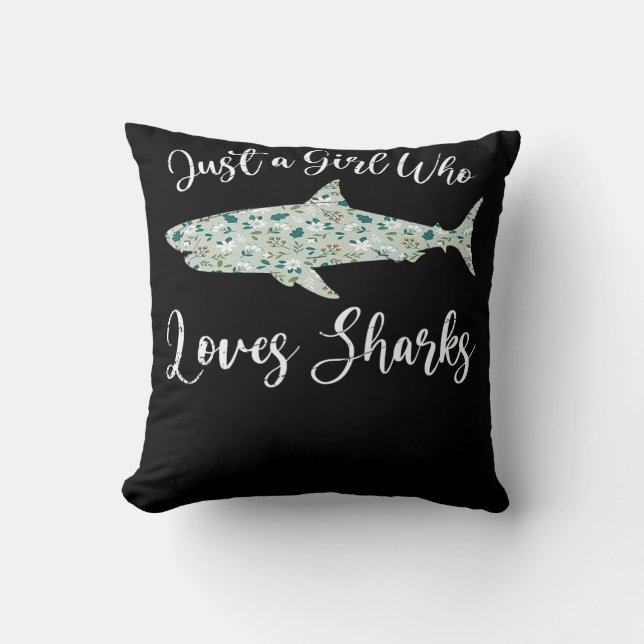 Coussin Juste une fille qui aime les requins - Cadeaux Req (Recto)