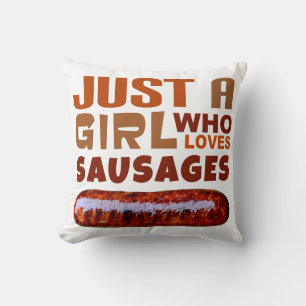 Coussin Juste une fille qui aime les saucisses