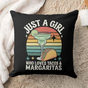 Coussin Juste une fille qui aime les tacos et la margarita