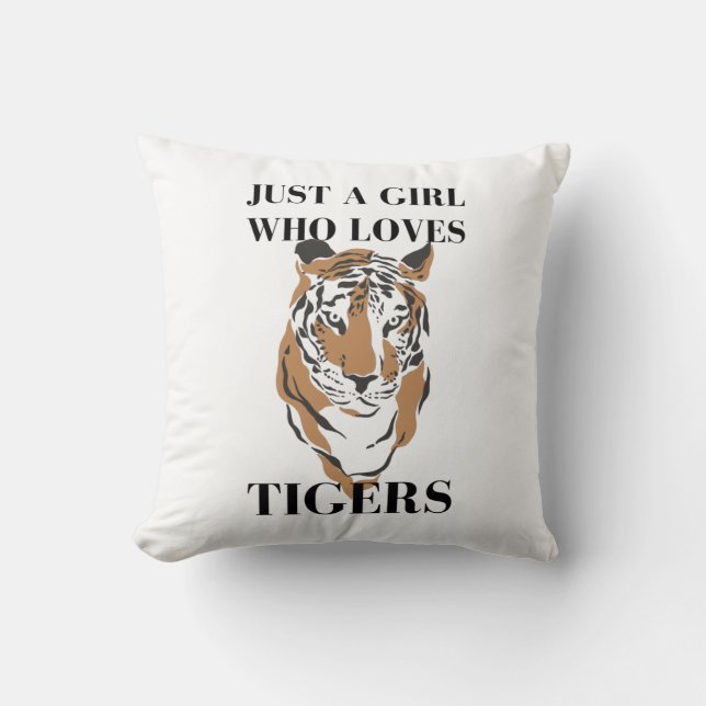 Coussin Juste une fille qui aime les tigres Amoureux des a (Recto)
