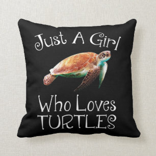 Coussin Juste une fille qui aime les tortues