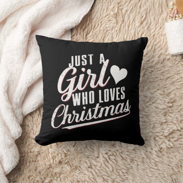 Coussin Juste une fille qui aime Noël (Couverture)