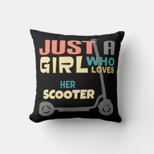 Coussin Juste une fille qui aime son scooter