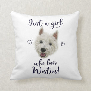 Coussin Juste une fille qui aime Westies