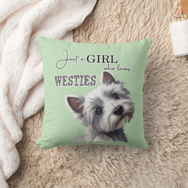 Coussin Juste une fille qui aime Westies mignonne Westie A (Couverture)