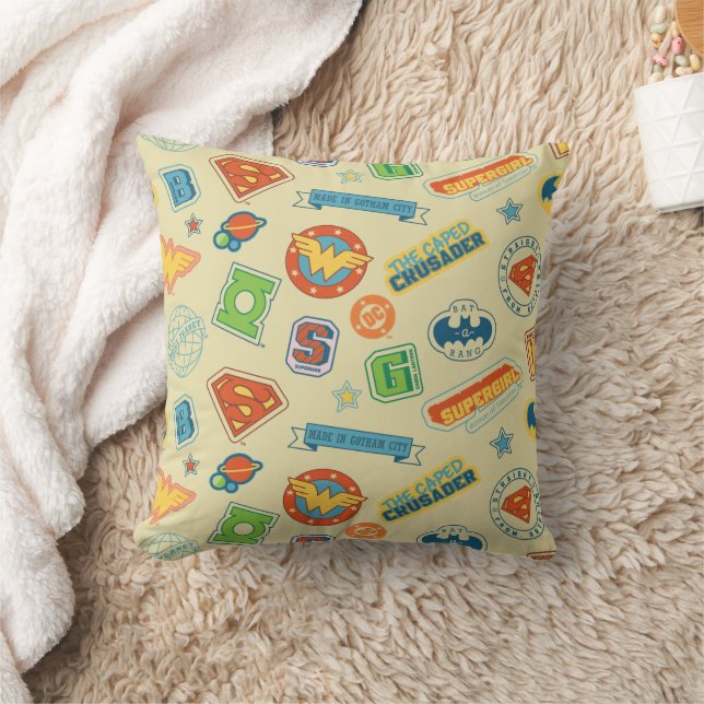 Coussin Justice League Super Hero Badge Pattern (Couverture)