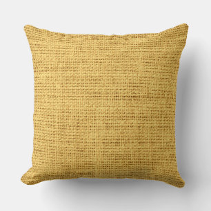 Coussin Jute rustique de Burlap Jaune