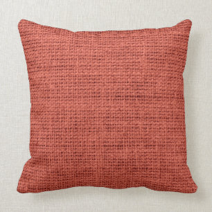 Coussin Jute rustique de toile de toile de jute de rouge