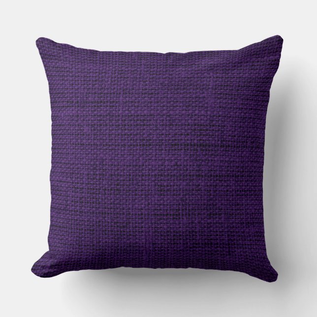 Coussin Jute rustique de toile de toile de jute pourpre (Recto)