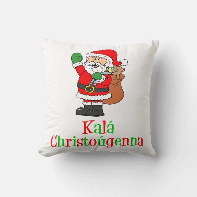 Coussin Kala Christougenna Grec Noël Père Noël (Recto)