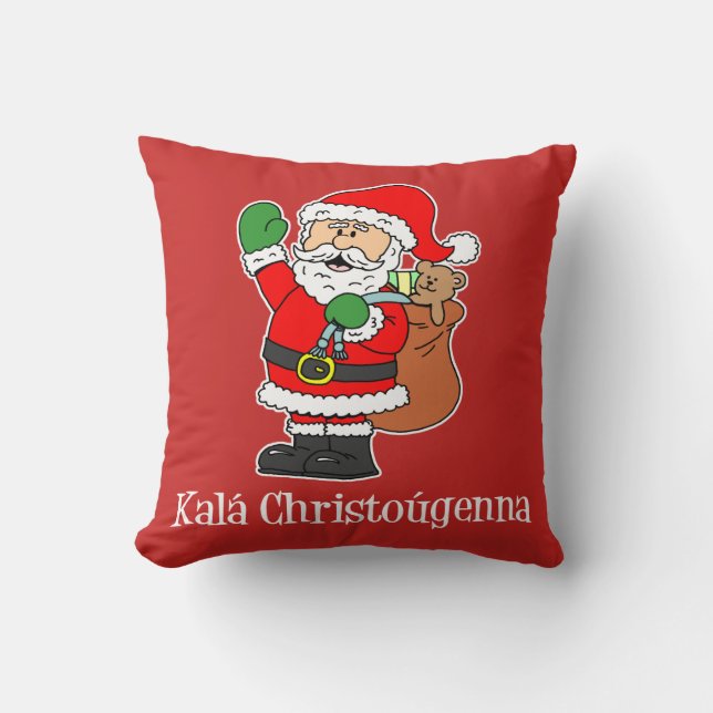 Coussin Kala Christougenna Grec Noël Père Noël (Recto)