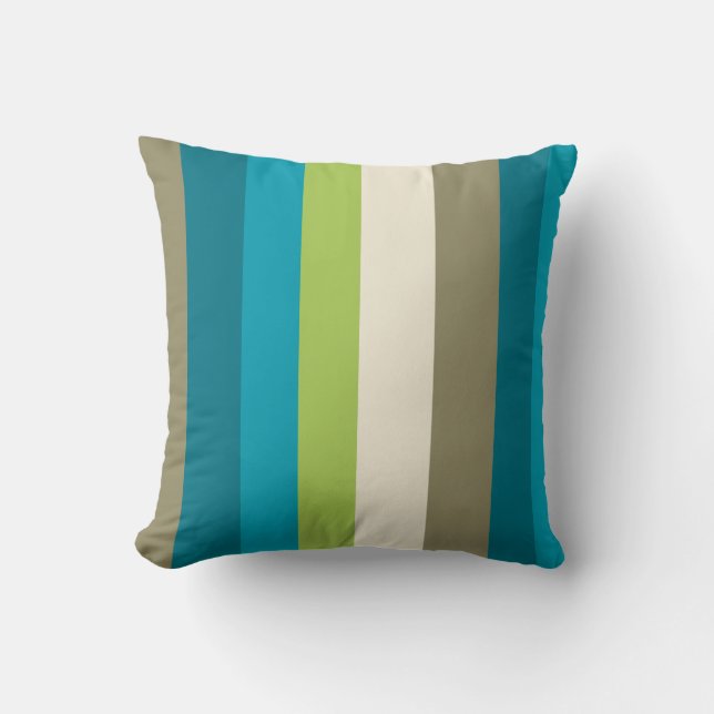 Coussin Kalakaua Hawaiian Réversible Rayures de Plage KL30 (Recto)