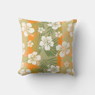 Coussin Kalani Tie Dye Hibiscus Tropical Réversible - Tan
