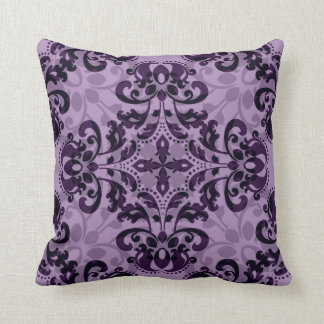 Coussin Kaléidiscope géométrique violet damas joli