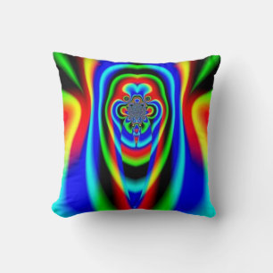 Coussin Kaleidoscope coloré Fractale psychédélique