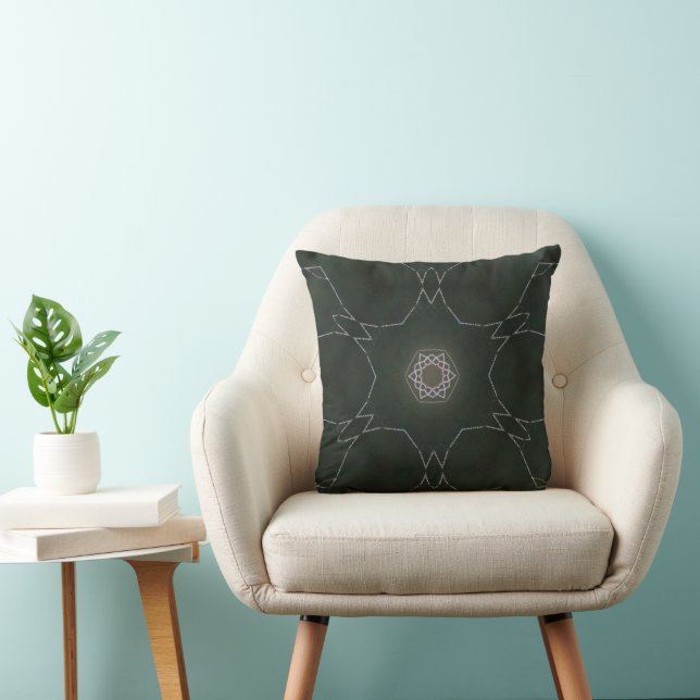 Coussin Kaleidoscope de Dew Star Black Arrière - plan (Chaise)