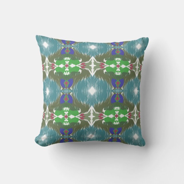 Coussin Kaléidoscope de la marée émeraude (Recto)