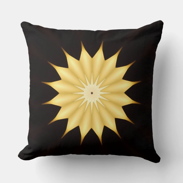 Coussin Kaleidoscope Design Bright Yellow Star (Recto)