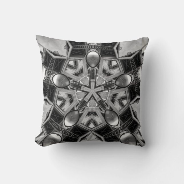 Coussin Kaleidoscope gris foncé (Recto)