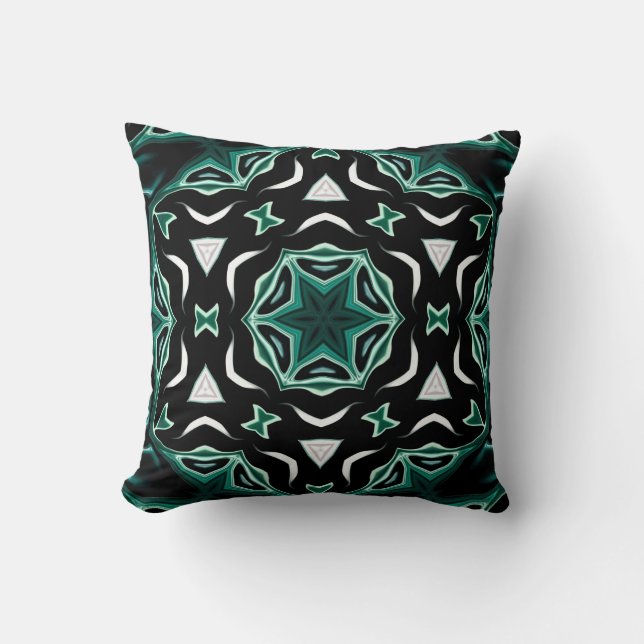 Coussin kaléidoscope marocain-africain motif sombre (Recto)