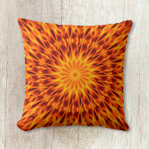 Coussin Kaleidoscope Orange Flames