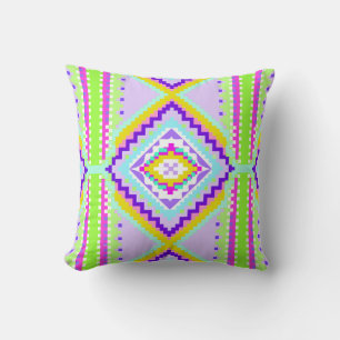 Coussin Kaleidoscope Rêves Tribaux Néon
