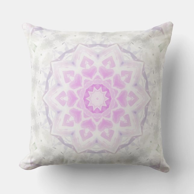 Coussin Kaleidoscope rose et blanc Lacy 2 (Recto)
