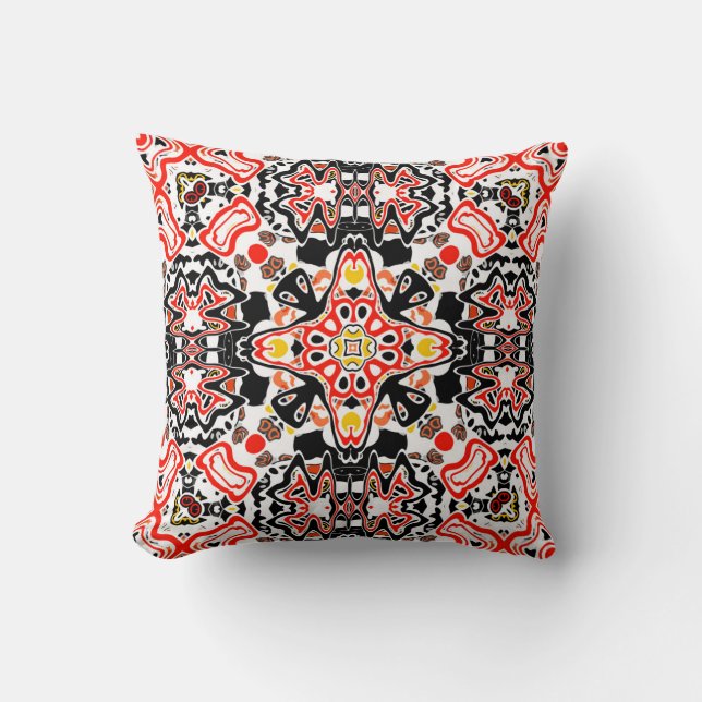 Coussin Kaliedoscope marocain géométrique de style ornemen (Recto)