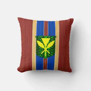 Coussin Kanaka Maoli Fake Wood Surboard