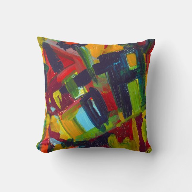 Coussin Kandinsky '304' Peinture Abstraite colorée (Recto)