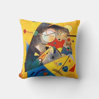 Coussin Kandinsky Abstrait bleu rouge jaune Composition