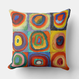 Coussin Kandinsky - Carrés aux cercles concentrés