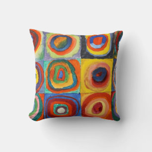 Coussin Kandinsky - Carrés aux cercles concentrés