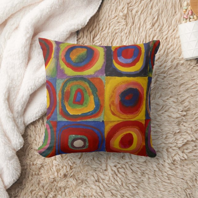 Coussin Kandinsky Farbstudie Quadrate Colourful Squares (Couverture)
