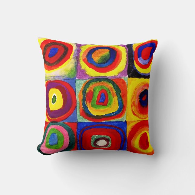 Coussin Kandinsky Farbstudie Quadrates Cercles Art  (Recto)