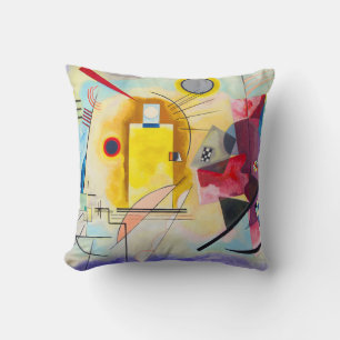 Coussin Kandinsky jaune-rouge-bleu
