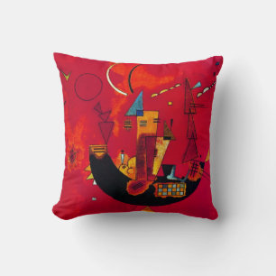 Coussin Kandinsky Moderne Rouge Abstrait