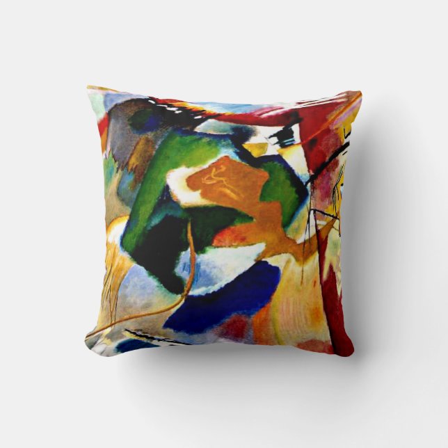 Coussin Kandinsky - Peinture avec Centre Vert (Recto)