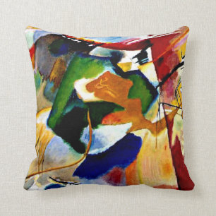 Coussin Kandinsky - Peinture avec Centre Vert