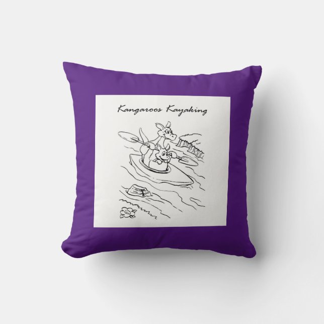 Coussin Kangooroos moderne naissance bébé garçon (Recto)