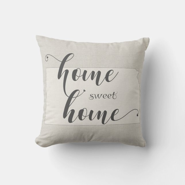 Coussin Kansas - Maison douce burlap-look (Recto)