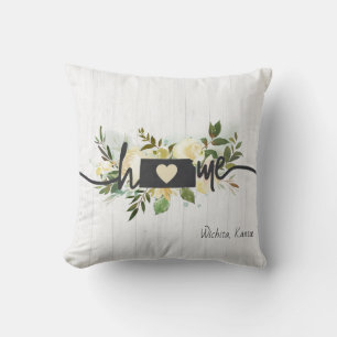 Coussin Kansas State Personnalisé Votre Ville Rustique