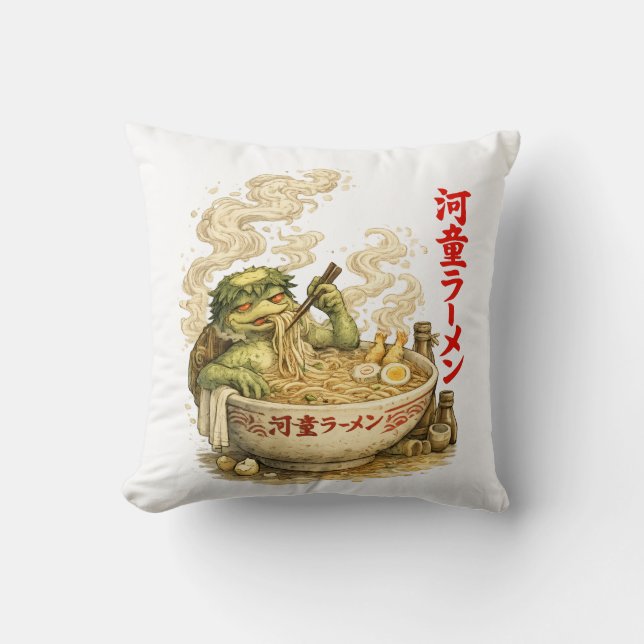 Coussin Kappa Ramen Bath – Esprit de nouilles Yokai (Recto)