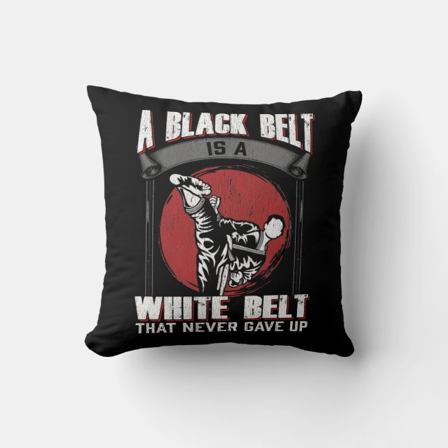 Coussin Karate Taekwondo Black Belt Martial Arts Fighter (Recto)