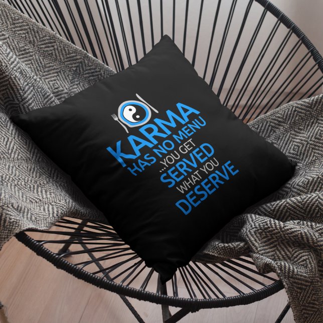 Coussin Karma N'A Pas De Menu... Yin Yang Graphic (Créateur téléchargé)