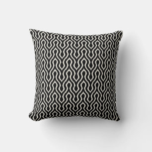 Coussin kat chevron blanc et noir chic moderne