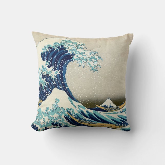 Coussin Katsushika Hokusai - La Grande vague au large de K (Recto)